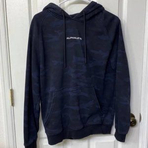 Alphalete Camo Black Axis Hoodie Oversized Large Sweatshirt Long Sleeve